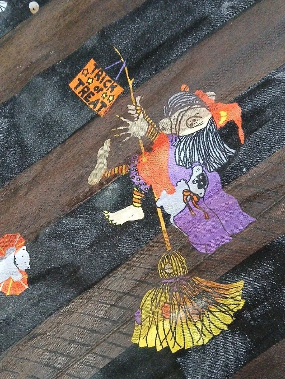 Vintage Rubie's Halloween Scarf 90s Witch Skull Trick or Treat Scarf